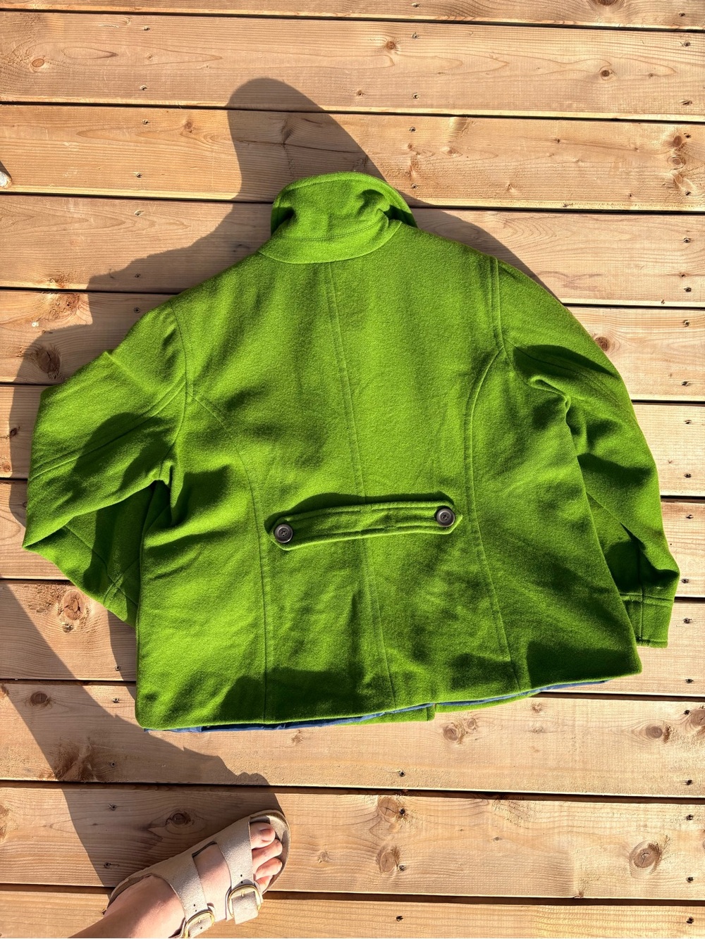 XXL Old Navy Lime Green Double-Breasted Peacoat - Picture 4 of 11